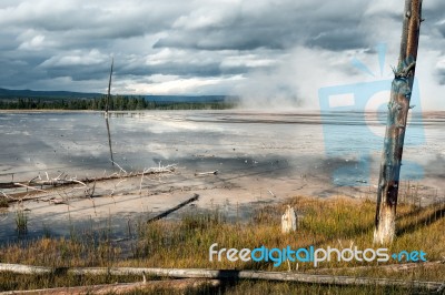 Grand Prismatic Spring Stock Photo