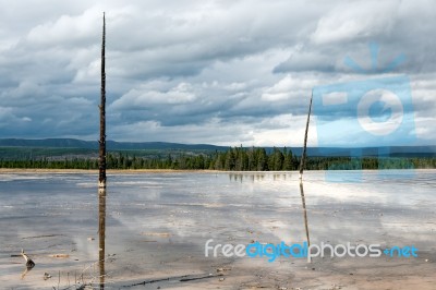 Grand Prismatic Spring Stock Photo