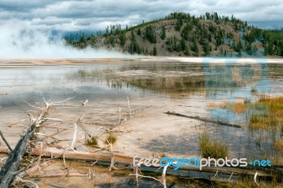 Grand Prismatic Spring Stock Photo