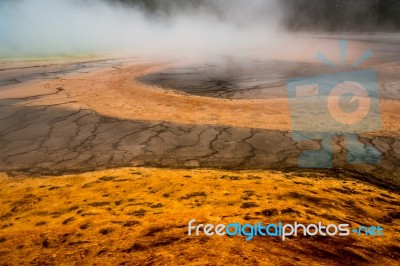 Grand Prismatic Spring Stock Photo