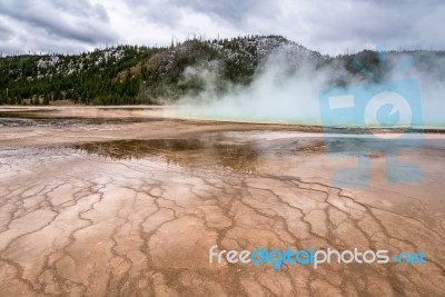 Grand Prismatic Spring Stock Photo