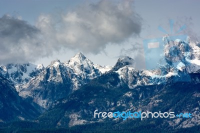 Grand Teton Mountain Range Stock Photo