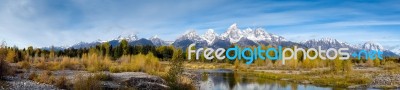 Grand Teton Mountain Range Stock Photo