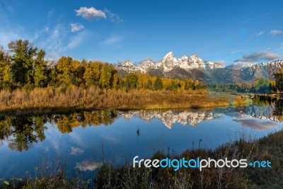 Grand Tetons Reflections Stock Photo