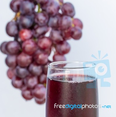 Grapes And Juice Represents Organic Products And Beverage Stock Photo