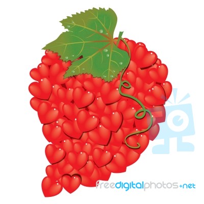 Grapes Heart For Valentine Day Stock Image