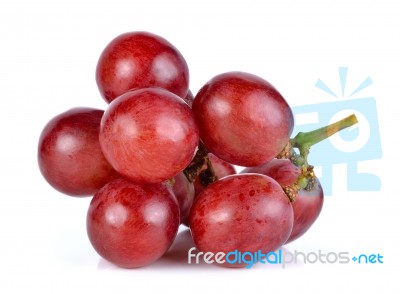 Grapes Isolated On Over White Background Stock Photo