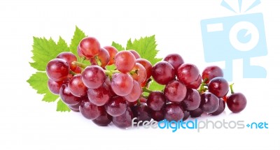 Grapes Isolated On Over White Background Stock Photo