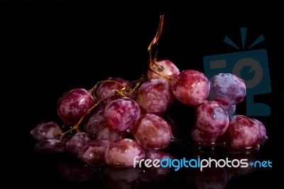 Grapes On A Black Background Stock Photo