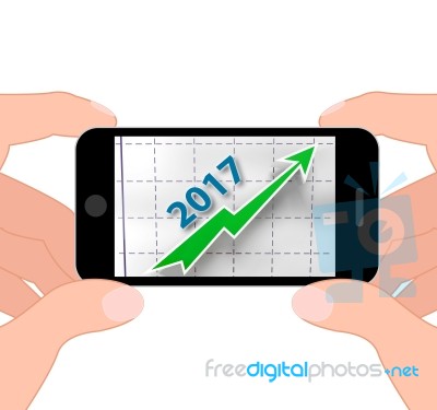 Graph 2017 Displays Future Earnings And Profits Stock Image