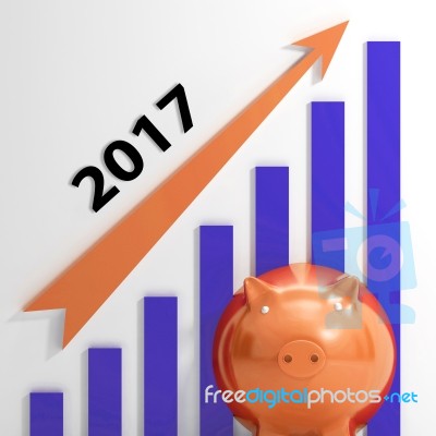 Graph 2017 Means Financial And Sales Forecast Stock Image