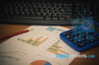 Graph And  Calculator Stock Photo