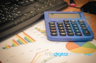 Graph And  Calculator Stock Photo