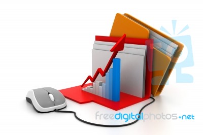 Graph And Chart In Folder Stock Image