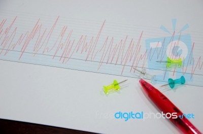 Graph And Pen Stock Photo