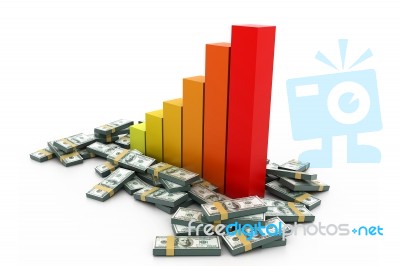 Graph And Stack Of Dollars Stock Image