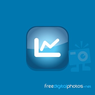 Graph Button Icon Flat   Illustration  Stock Image