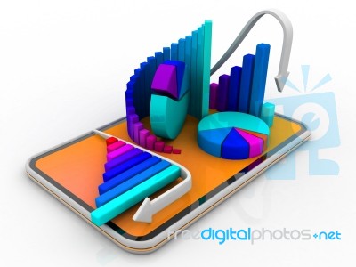 Graph Charts And Pie Chart Stock Image