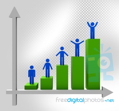 Graph Increasing Means Forecast Increase And Growing Stock Image