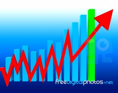 Graph Increasing Means Statistics Infochart And Investment Stock Image