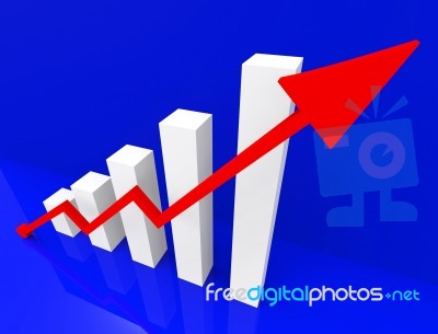 Graph Increasing Shows Financial Report And Advance Stock Image