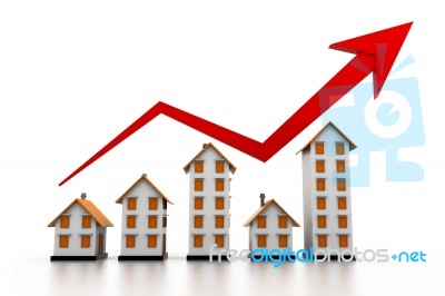 Graph Of The Housing Market Stock Image