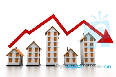 Graph Of The Housing Market Stock Image