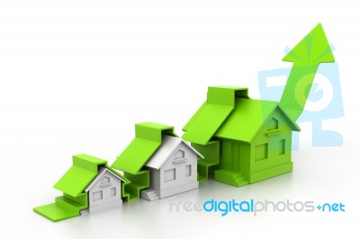 Graph Of The Housing Market Stock Image