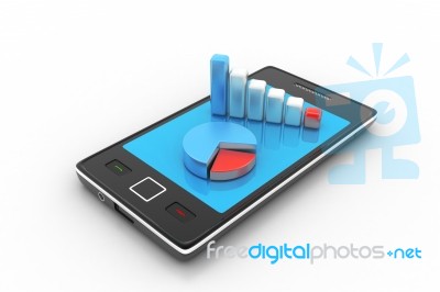 Graph On Smart Phone Stock Image