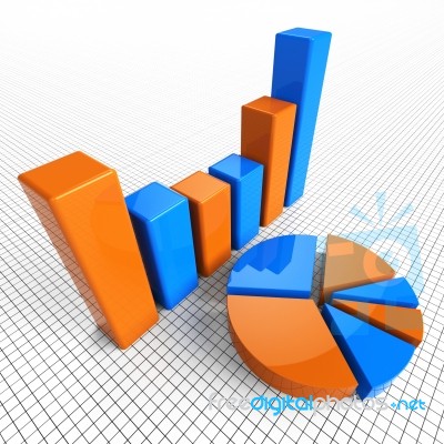 Graph Report Indicates Business Statistic And Diagram Stock Image