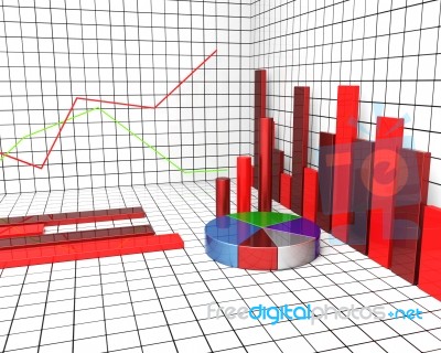 Graph Report Means Trend Graphs And Graphic Stock Image