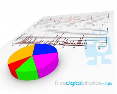 Graph Report Represents Data Corporate And Forecast Stock Image