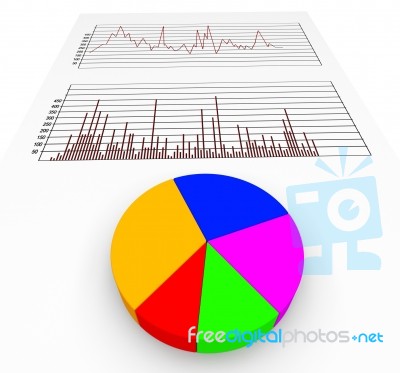 Graph Report Shows Investment Forecast And Business Stock Image