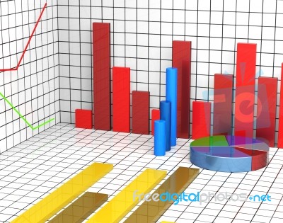 Graph Report Shows Statistic Statistics And Infochart Stock Image