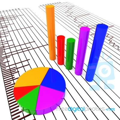 Graph Report Shows Trading Forecast And Diagram Stock Image