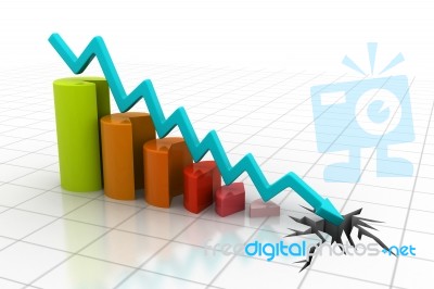 Graph Showing Business Decline Stock Image