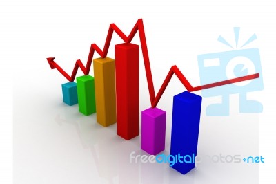 Graph To Decline Stock Image