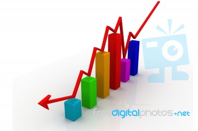 Graph To Decline Stock Image