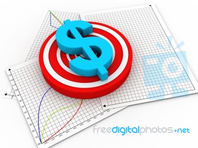 Graph With Dollar Symbol Stock Image