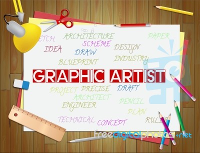 Graphic Artist Shows Artists Illustrations And Designers Stock Image