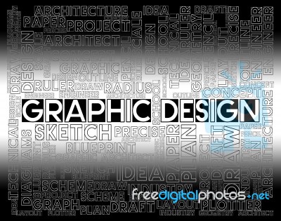 Graphic Design Means Illustrative Creation And Idea Stock Image