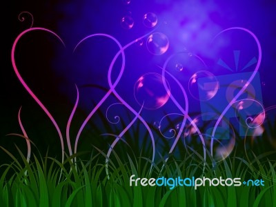 Grass Heart Background Means Lovely Ecosystem Or Nature
 Stock Image