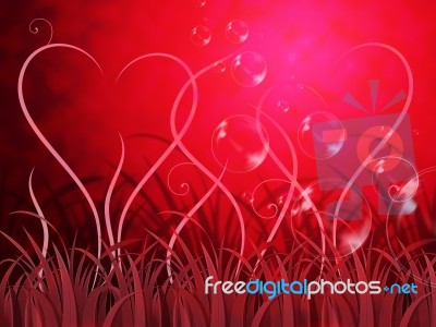 Grass Heart Background Shows Loving Spring Or Beautiful Landscap… Stock Image