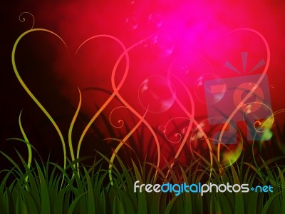 Grass Heart Background Shows Romantic Summer Or Garden
 Stock Image