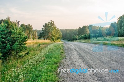 Gravel Country Road Stock Photo