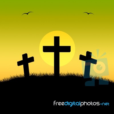 Graveyard Hill Represents Place Of Burial And Afterlife Stock Image