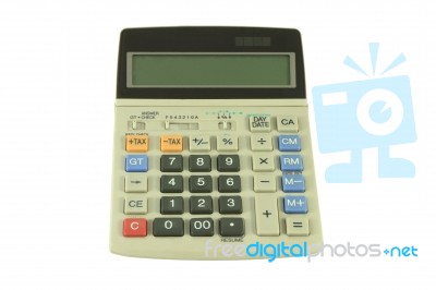 Gray Calculator Stock Photo