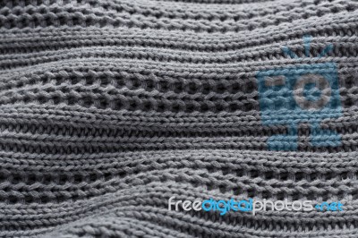 Gray Knit Fabric Background Stock Photo