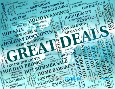 Great Deals Showing Good Outstanding Stock Image