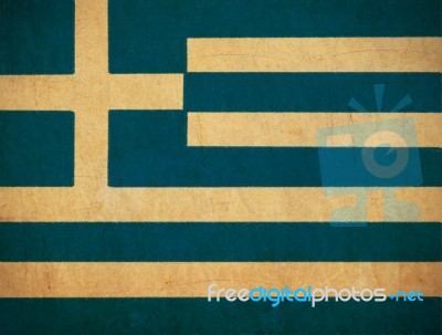 Greece Flag Drawing ,grunge And Retro Flag Series Stock Image